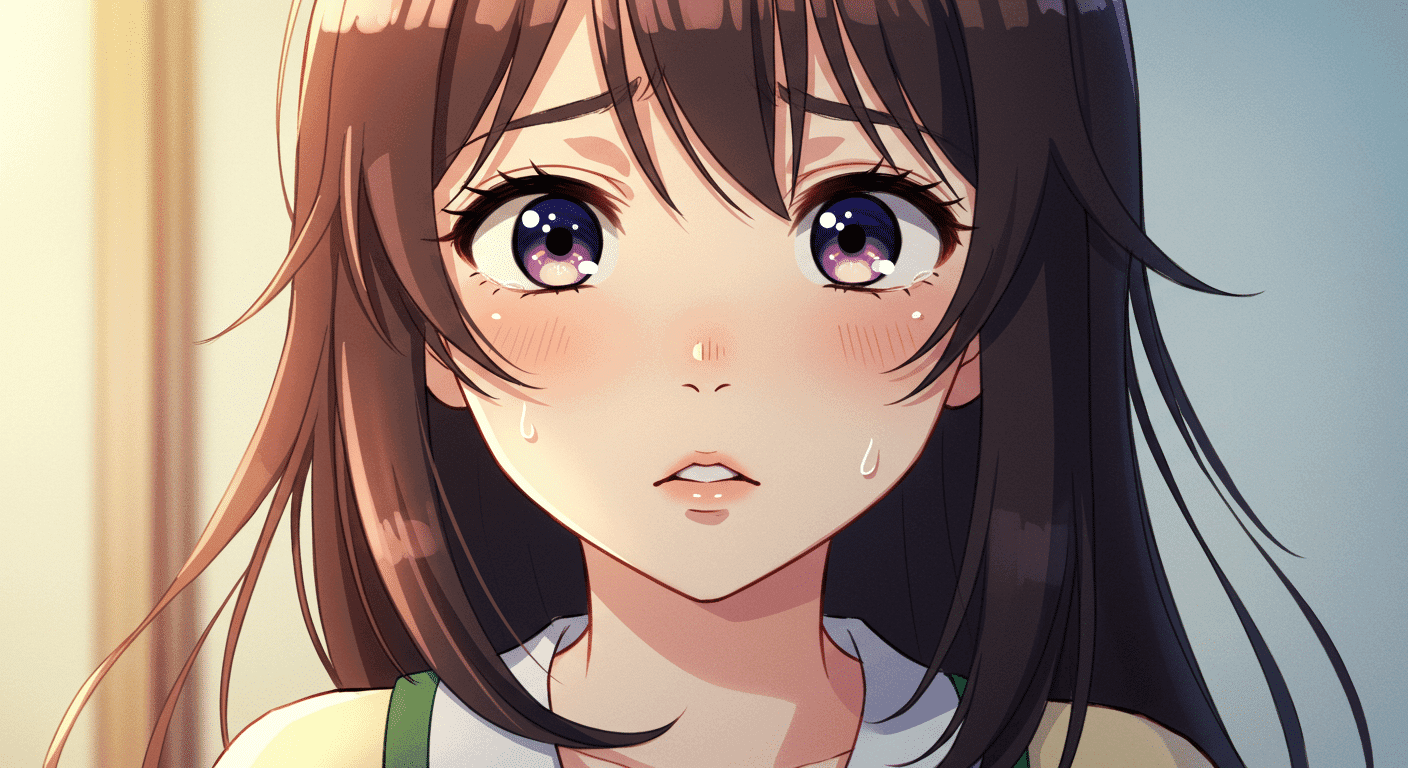Chica anime con pena Chica anime con pena